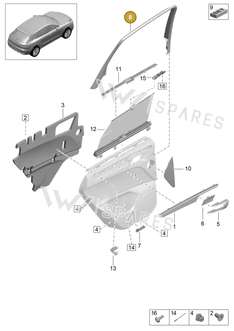 95B867672F1E0 — Porsche Macan (2018-2022) diagram p52808950, position 8