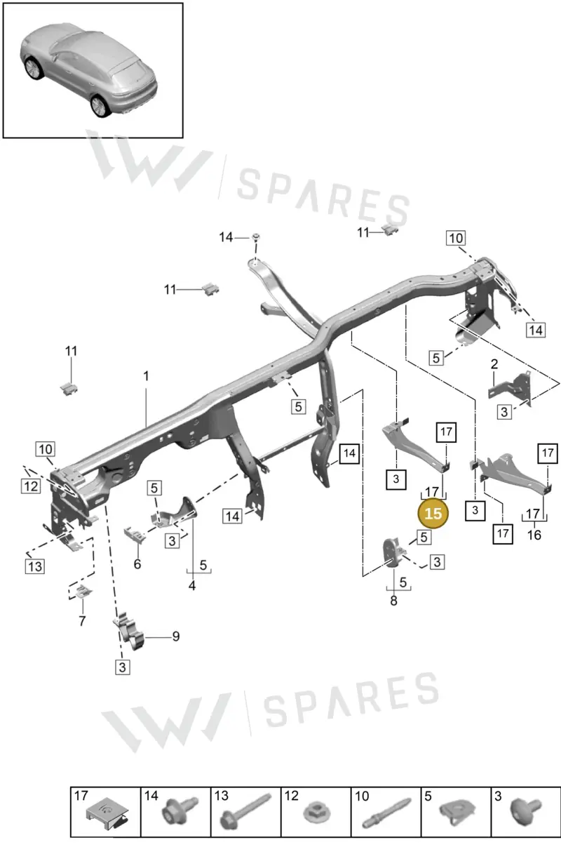 95B880353 — Porsche Macan (2018-2022) diagram p52809010, position 15