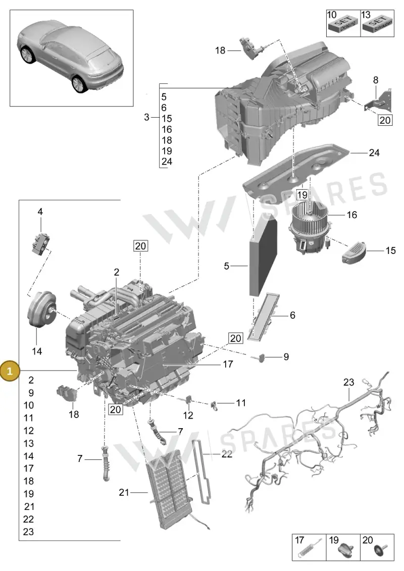95B898030H — Porsche Macan (2018-2022) diagram p52814000, position 1