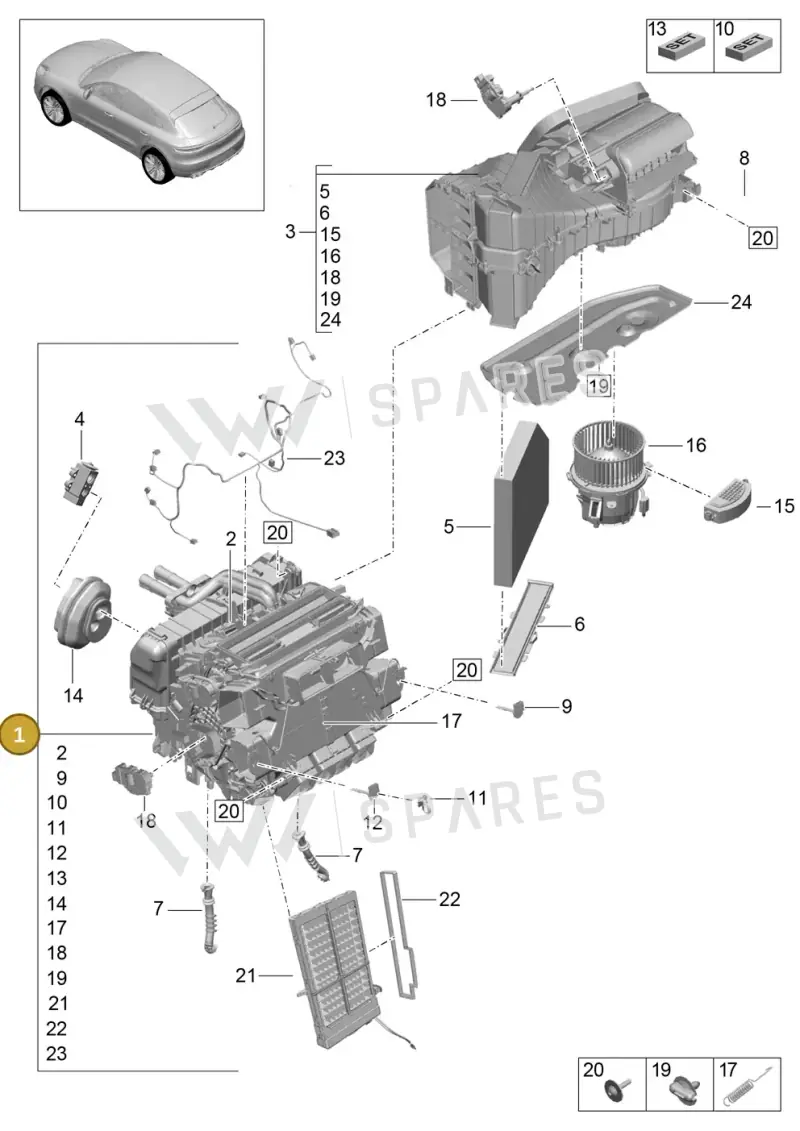 95B898030K — Porsche Macan (2018-2022) diagram p52814000, position 1