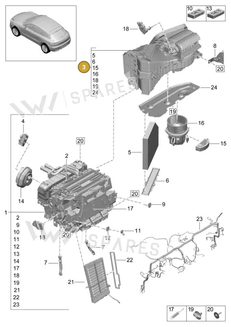 95B898033D — Porsche Macan (2018-2022) diagram p52814000, position 3