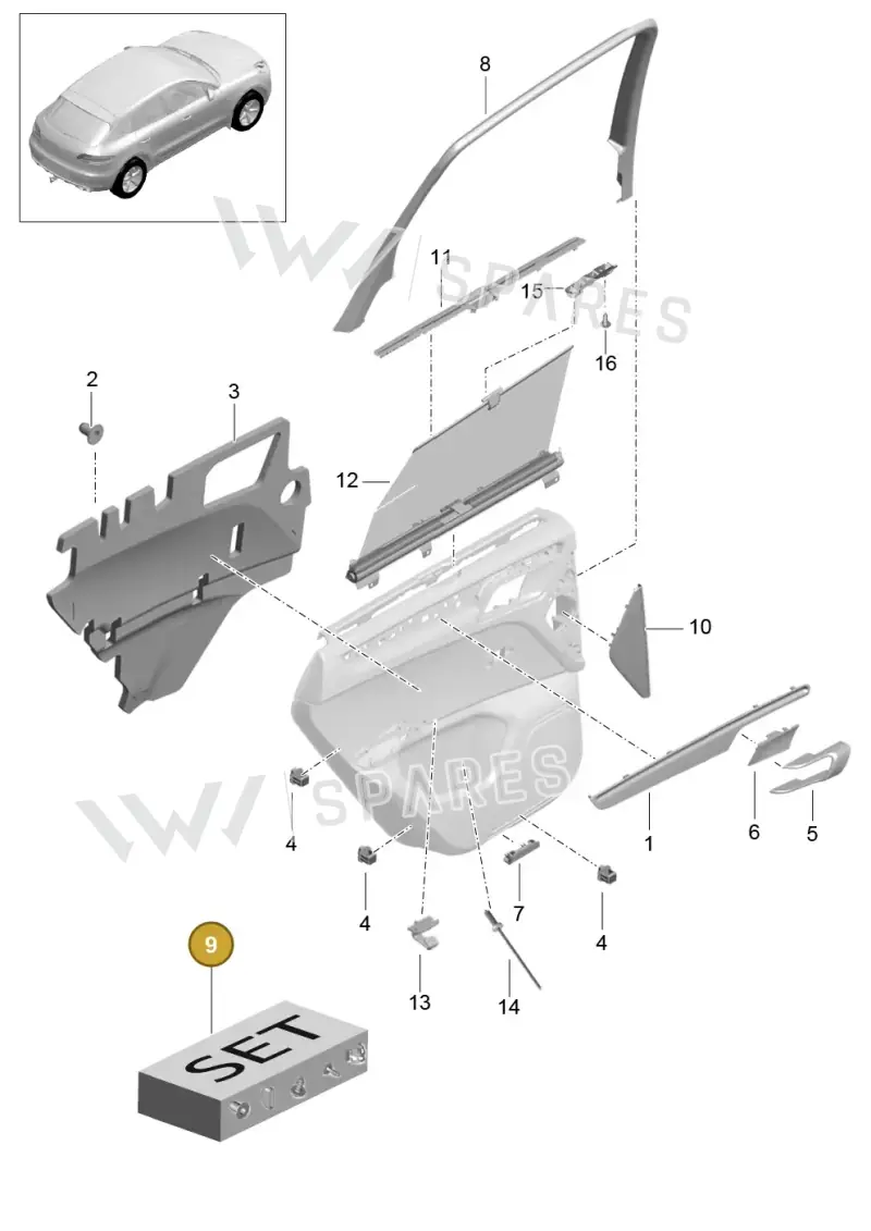 95B898101 — Porsche Macan (2013-2018) diagram p44808090, position 9
