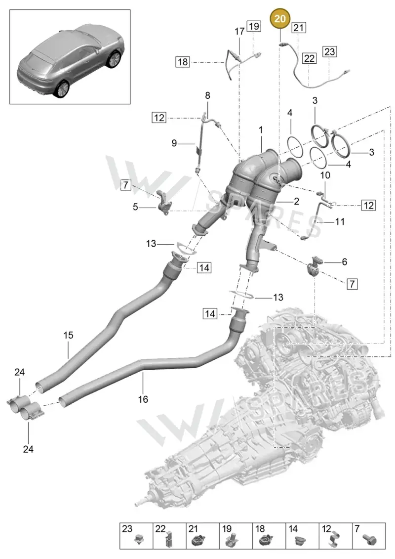 95B906265E — Porsche Macan (2018-2022) diagram p52000130, position 20