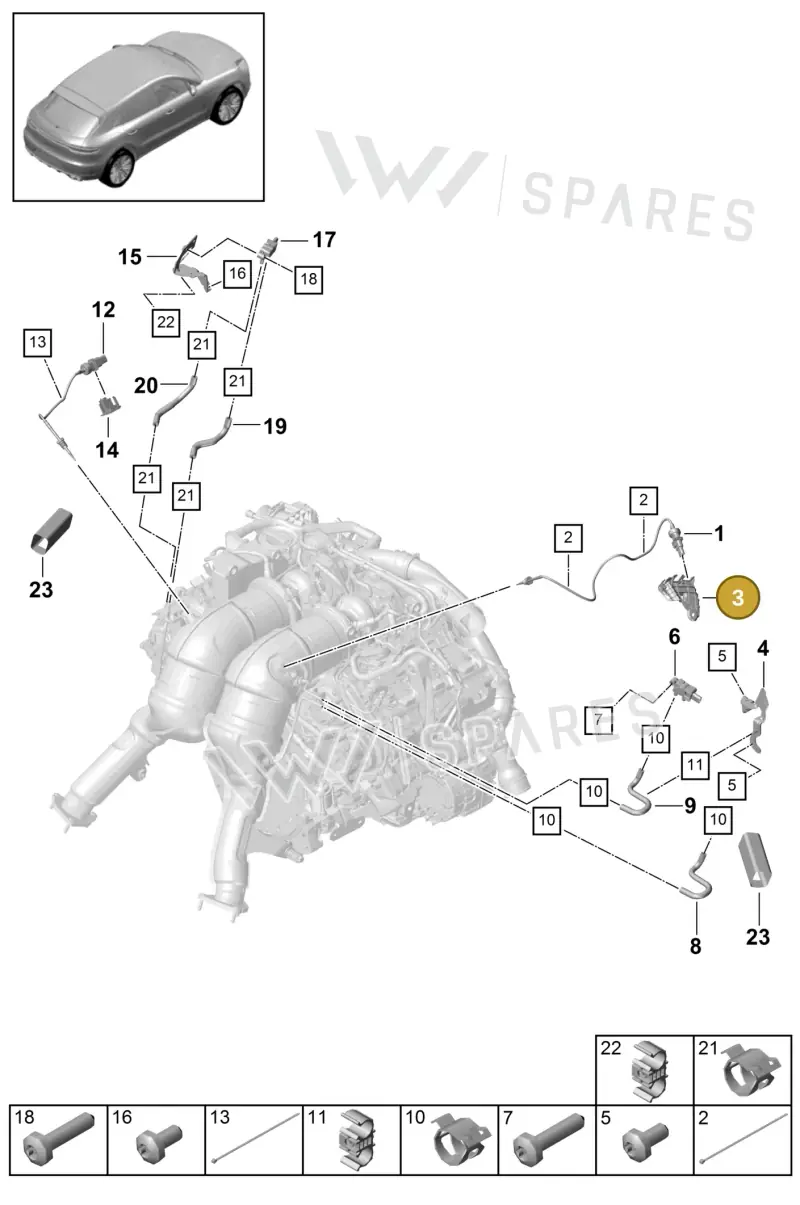 95B906287 — Porsche Macan (2018-2022) diagram p52202400, position 3