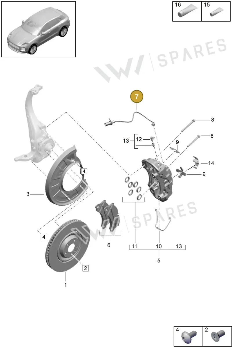 95B907253E — Porsche Macan (2018-2022) diagram p52602005, position 7