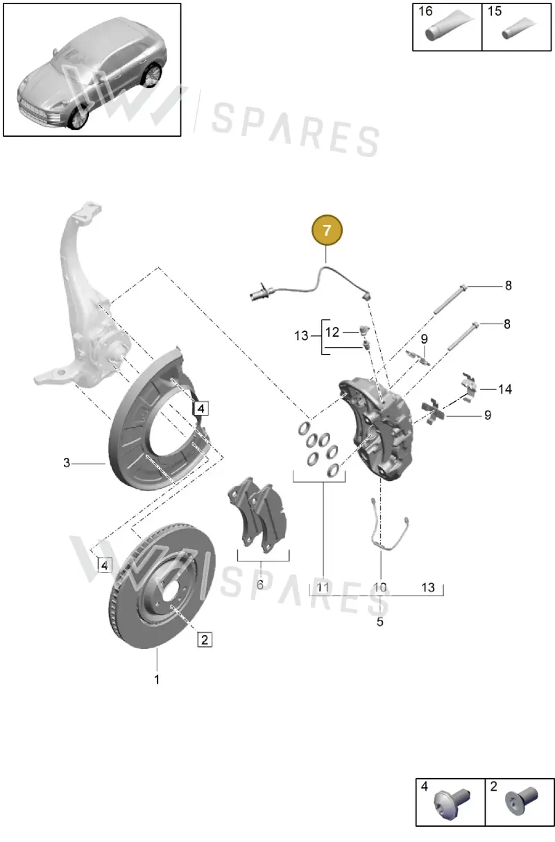 95B907253F — Porsche Macan (2018-2022) diagram p52602005, position 7