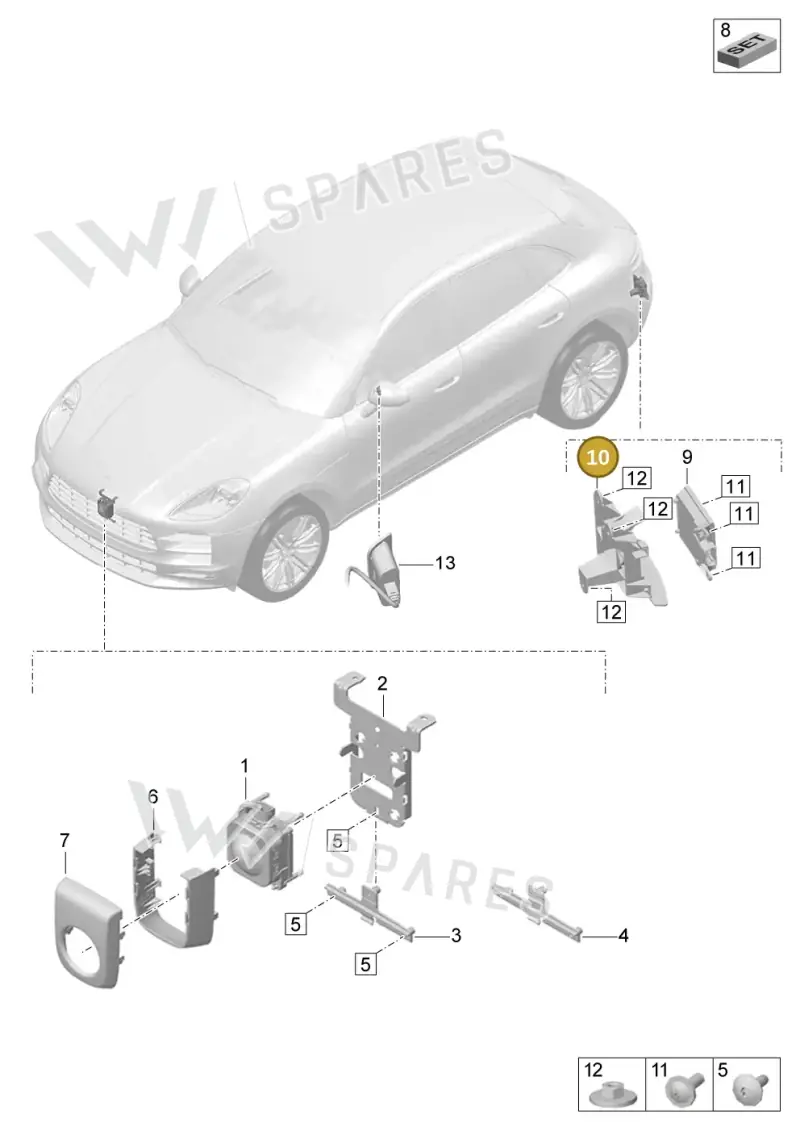 95B907509B — Porsche Macan (2018-2022) diagram p52000170, position 10