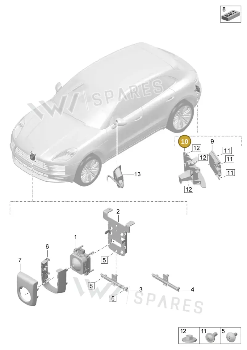 95B907510B — Porsche Macan (2018-2022) diagram p52000170, position 10