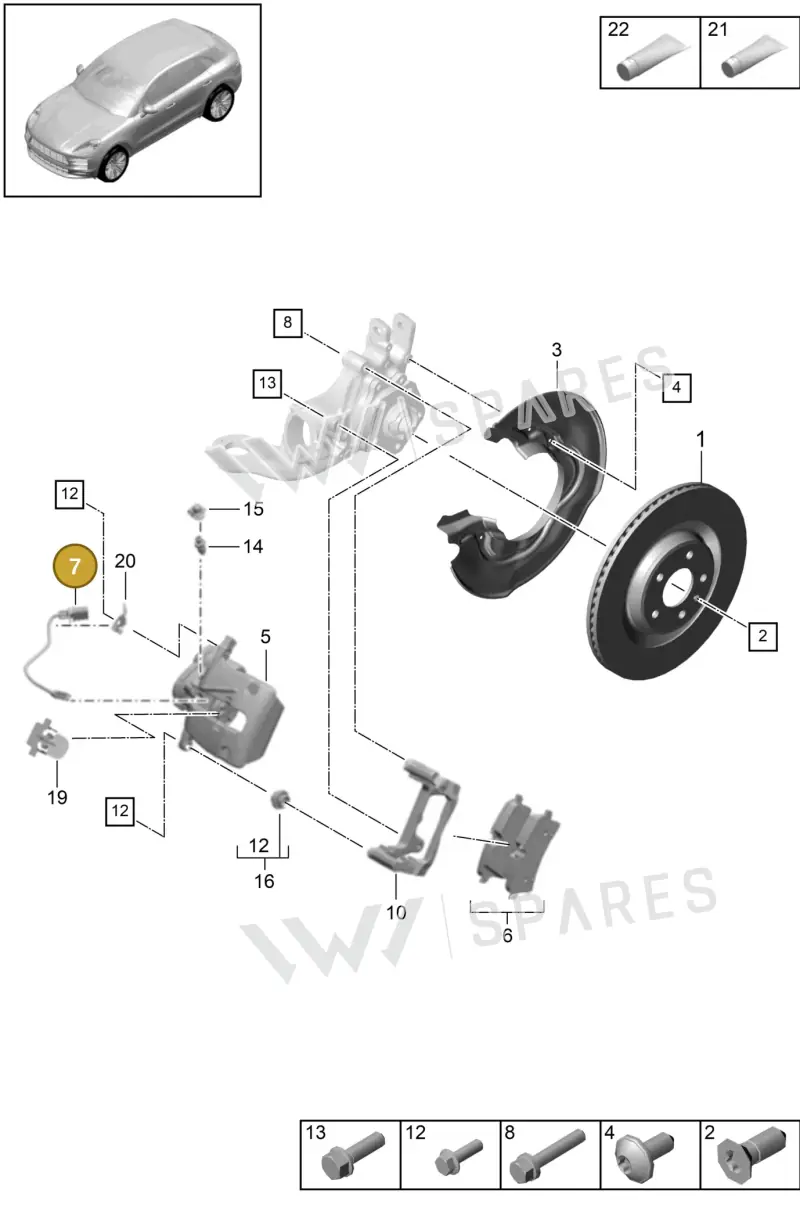 95B907637F — Porsche Macan (2018-2022) diagram p52000160, position 7