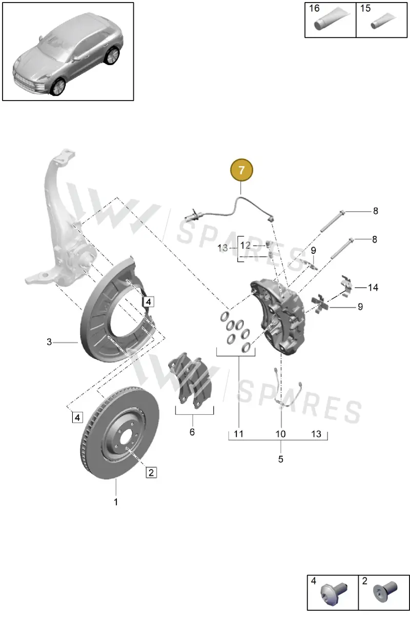 95B907637G — Porsche Macan (2018-2022) diagram p52602005, position 7