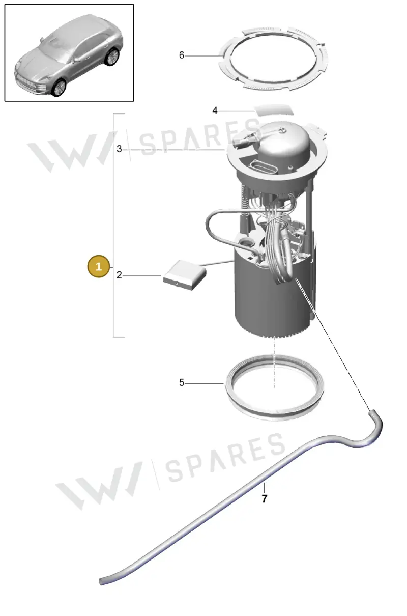95B919051L — Porsche Macan (2018-2022) diagram p52201050, position 1