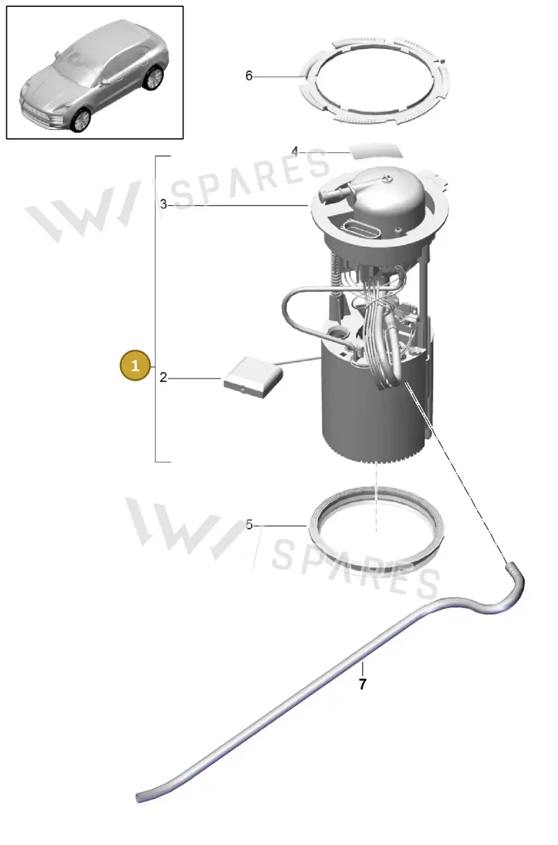 95B919051S — Porsche Macan (2018-2022) diagram p52201050, position 1