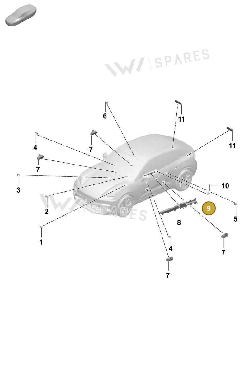 95B919238 — Porsche Macan (2024-2024) diagram p61905100, position 9
