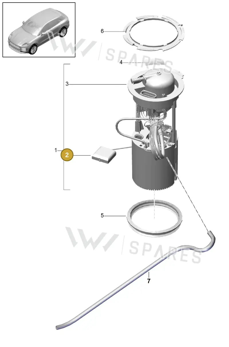 95B919673 — Porsche Macan (2018-2022) diagram p52201050, position 2
