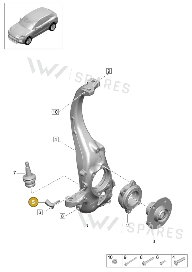 95B927804B — Porsche Macan (2018-2022) diagram p52401020, position 5