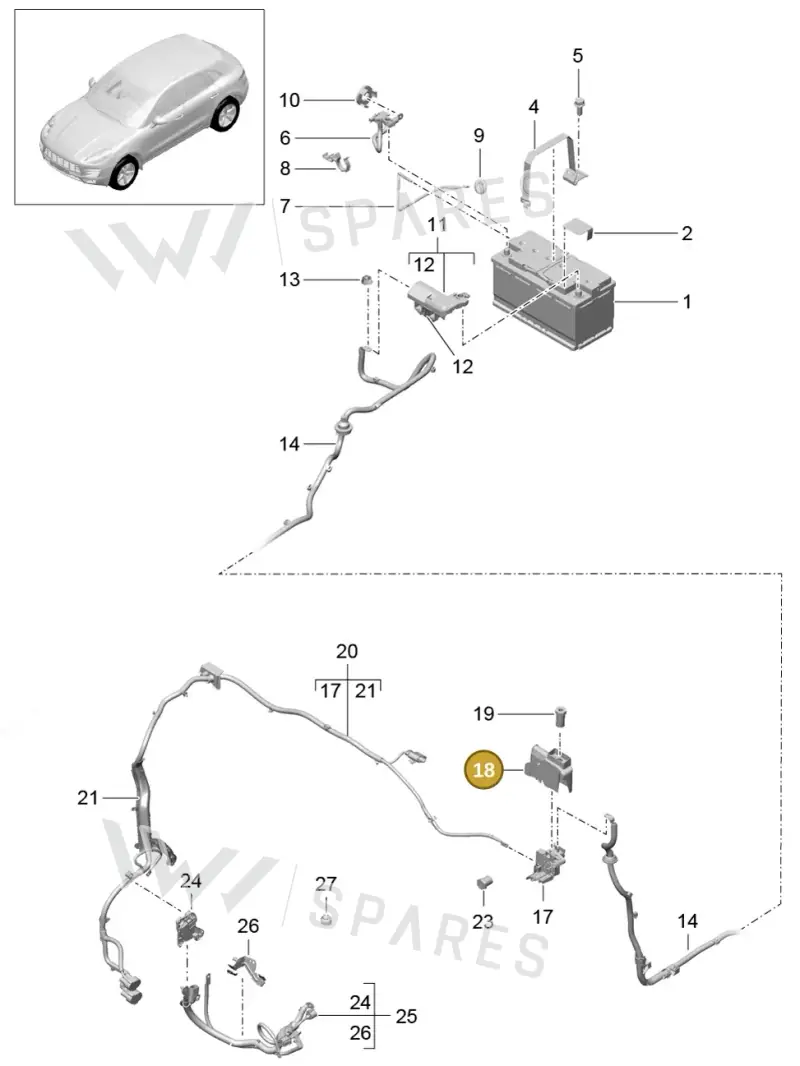 95B937115A — Porsche Macan (2013-2018) diagram p44902006, position 18