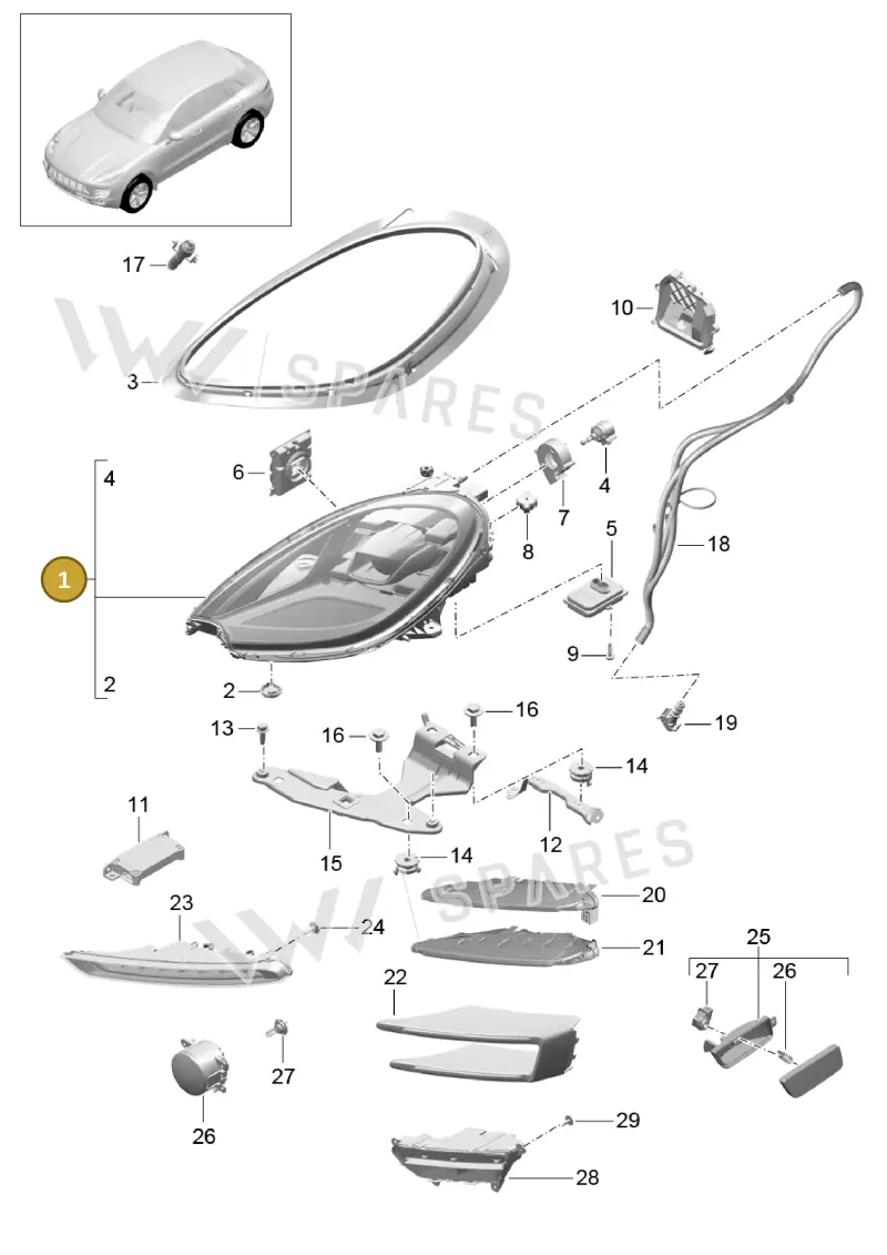 95B941039J — Porsche Macan (2013-2018) diagram p44905000, position 1
