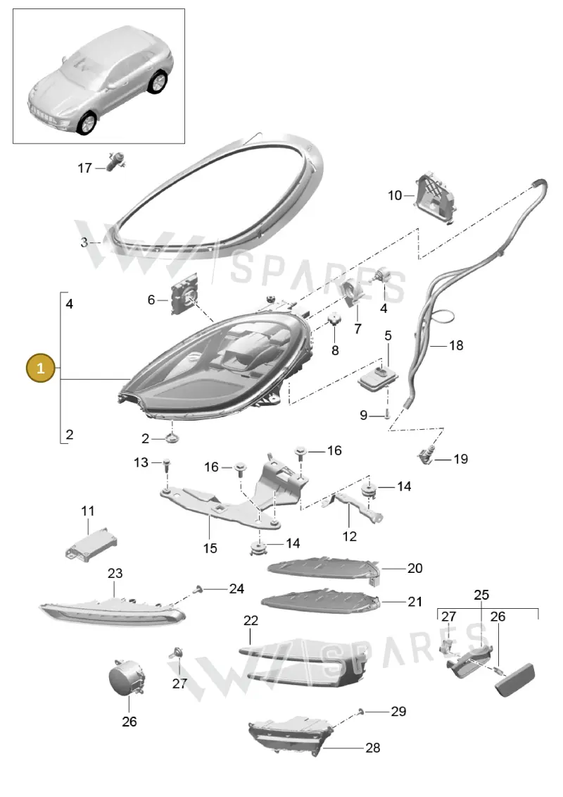 95B941039K — Porsche Macan (2013-2018) diagram p44905000, position 1