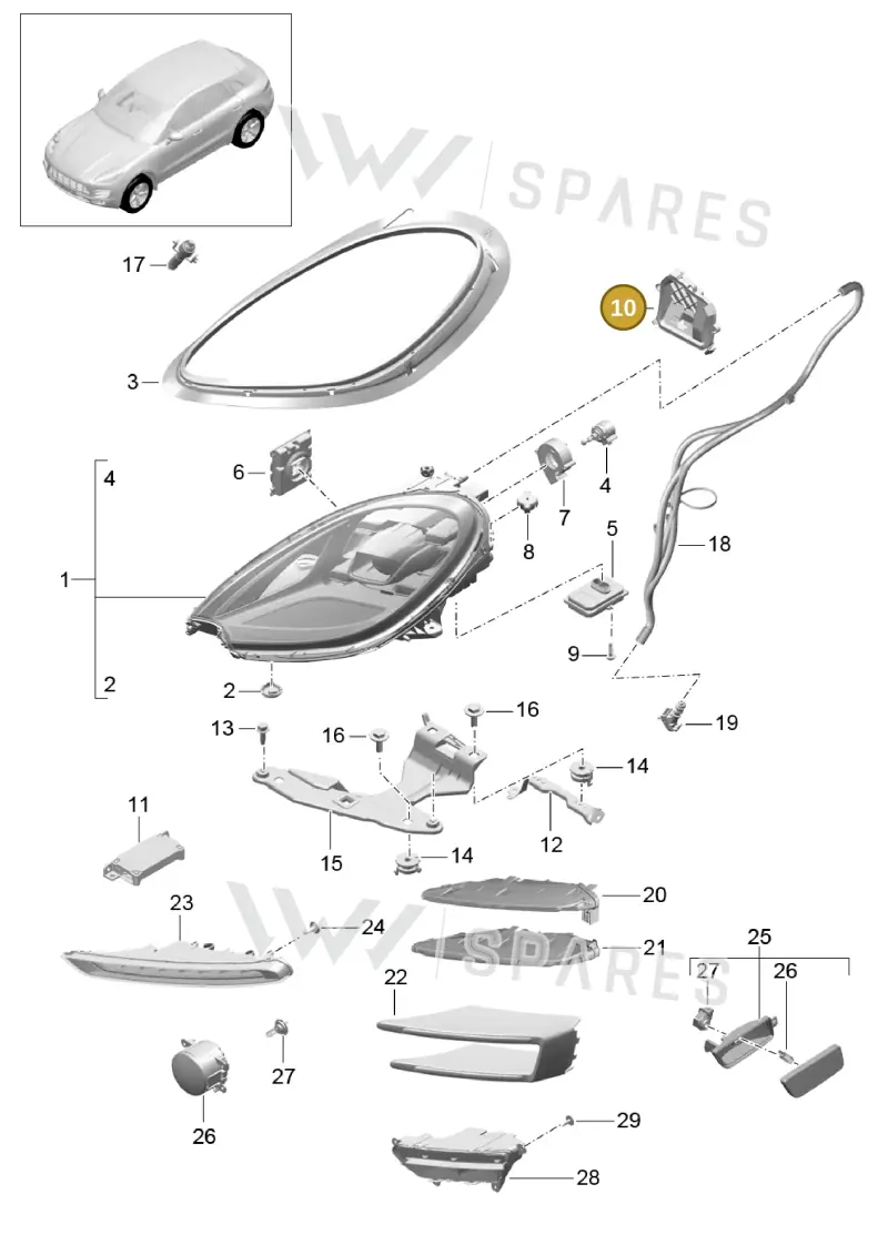 95B941158 — Porsche Macan (2013-2018) diagram p44905000, position 10