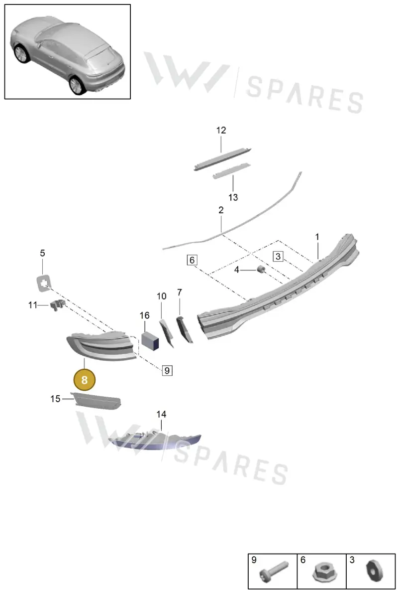 95B945091AP — Porsche Macan (2018-2022) diagram p52000220, position 8