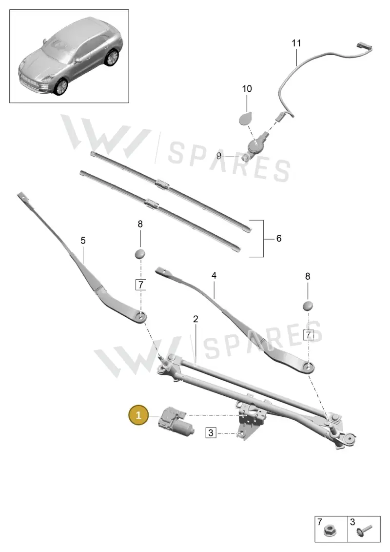 95B955113D — Porsche Macan (2018-2022) diagram p52000170, position 1