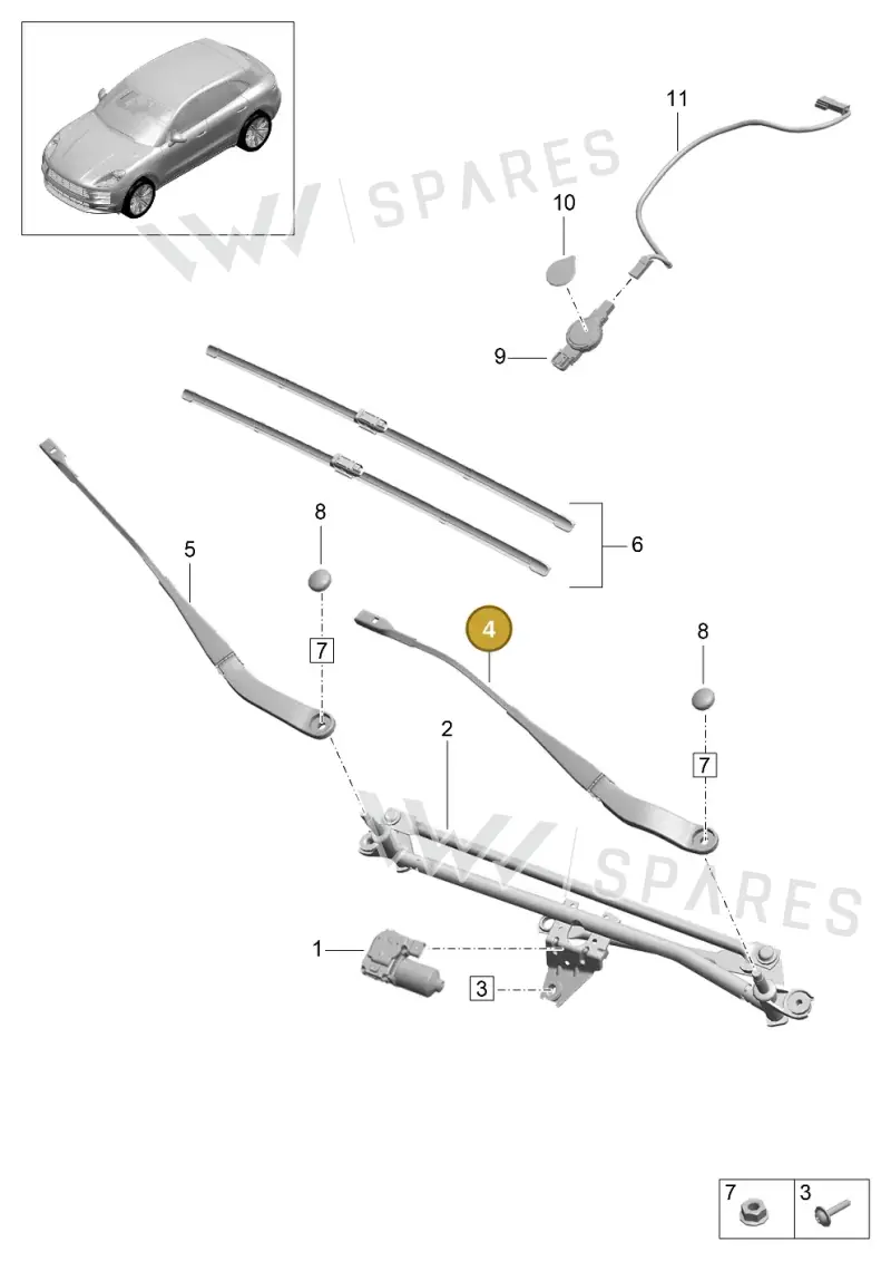 95B955407A — Porsche Macan (2018-2022) diagram p52000170, position 4