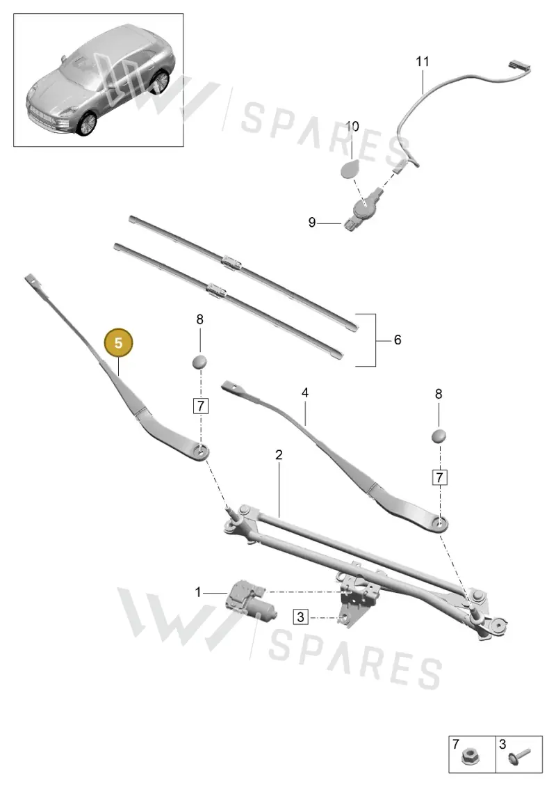 95B955408A — Porsche Macan R4 TFSI (2018-) diagram p52000175, position 5
