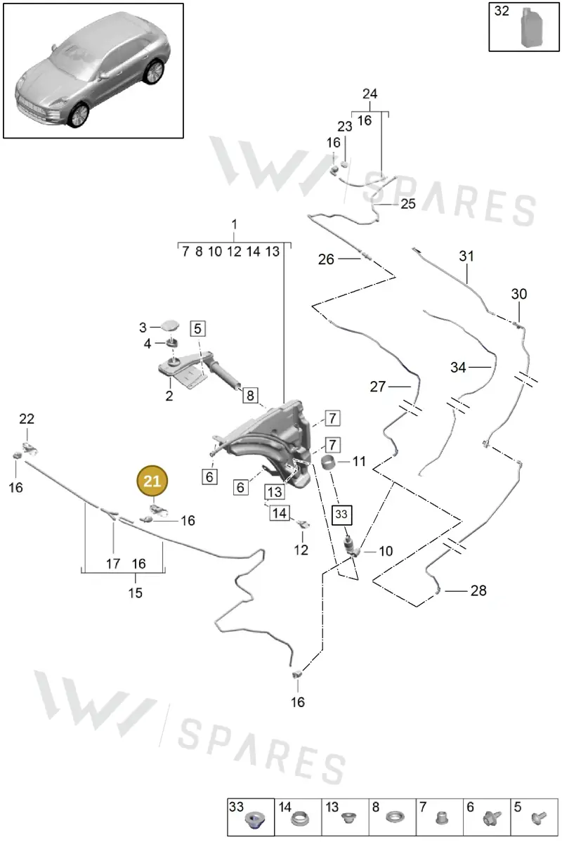 95B955986B — Porsche Macan (2018-2022) diagram p52904100, position 21