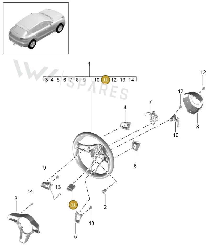 95B959256E — Porsche Macan (2013-2018) diagram p44403005, position 11