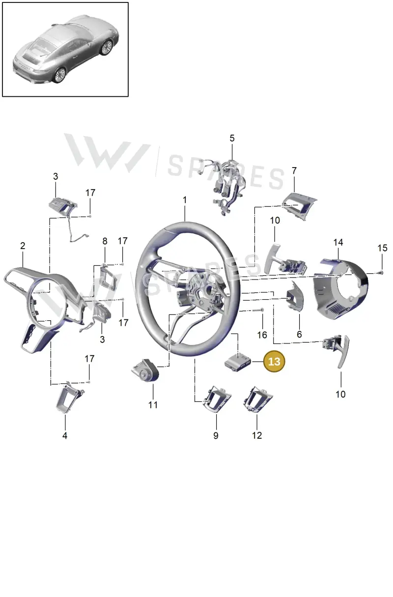 95B959256E — Porsche 911 (2016-2019) diagram p47403010, position 13
