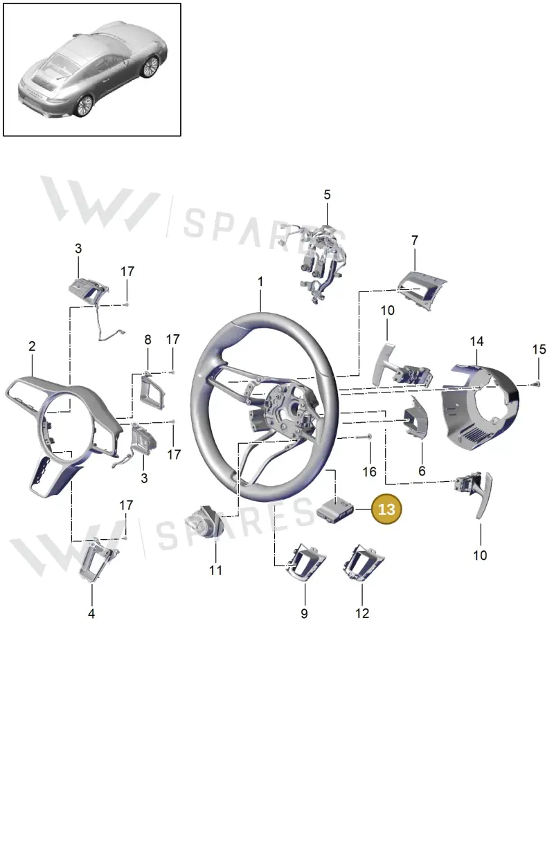 95B959256F — Porsche 911 (2016-2019) diagram p47403010, position 13