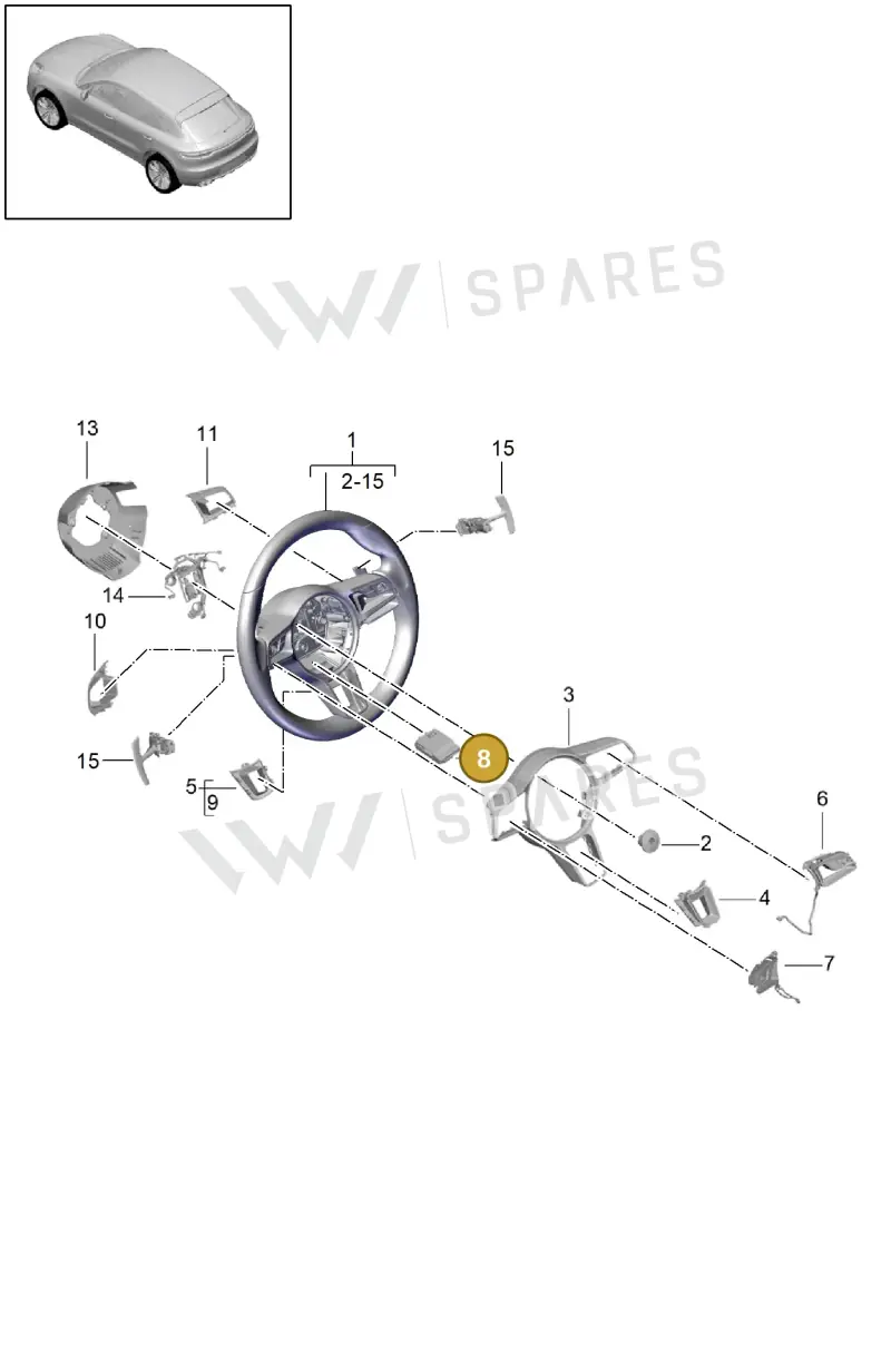 95B959256F — Porsche Macan (2018-2022) diagram p52403000, position 8