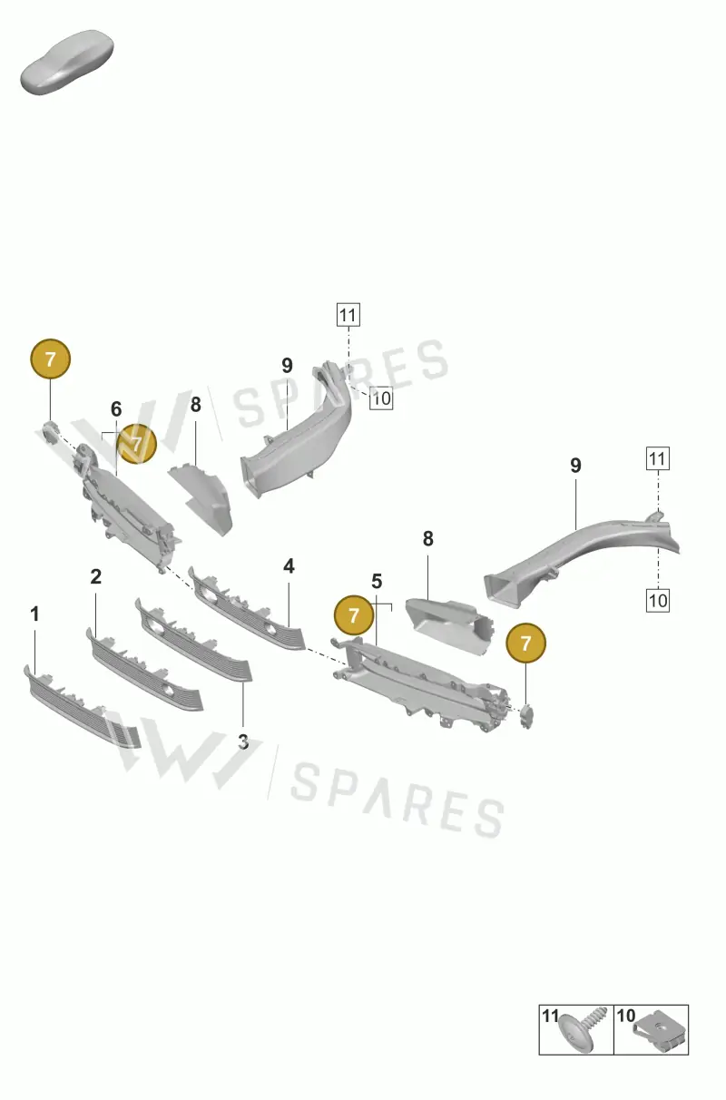 95B965501AA — Porsche Taycan Sport Turismo (2019-2024) diagram p56802100, position 7