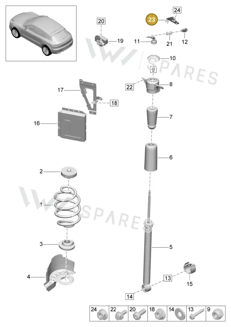 95B971005 — Porsche Macan R4 TFSI (2018-) diagram p52502000, position 23