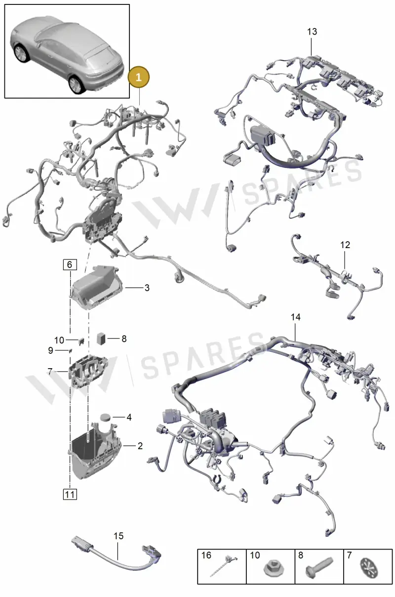 95B971072LR — Porsche Macan (2018-2022) diagram p52902080, position 1