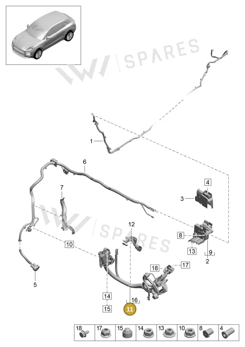 95B971228AA — Porsche Macan (2018-2022) diagram p52902065, position 11