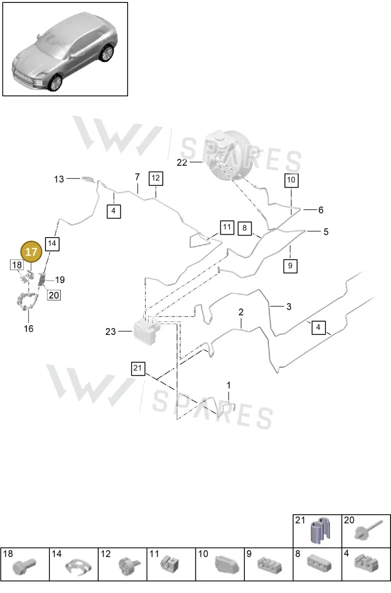 95B971501B — Porsche Macan (2018-2022) diagram p52604010, position 17