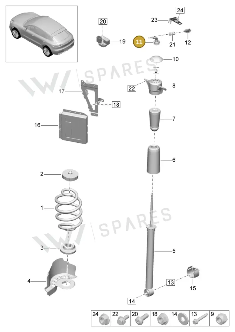 95B971873A — Porsche Macan R4 TFSI (2018-) diagram p52502000, position 11