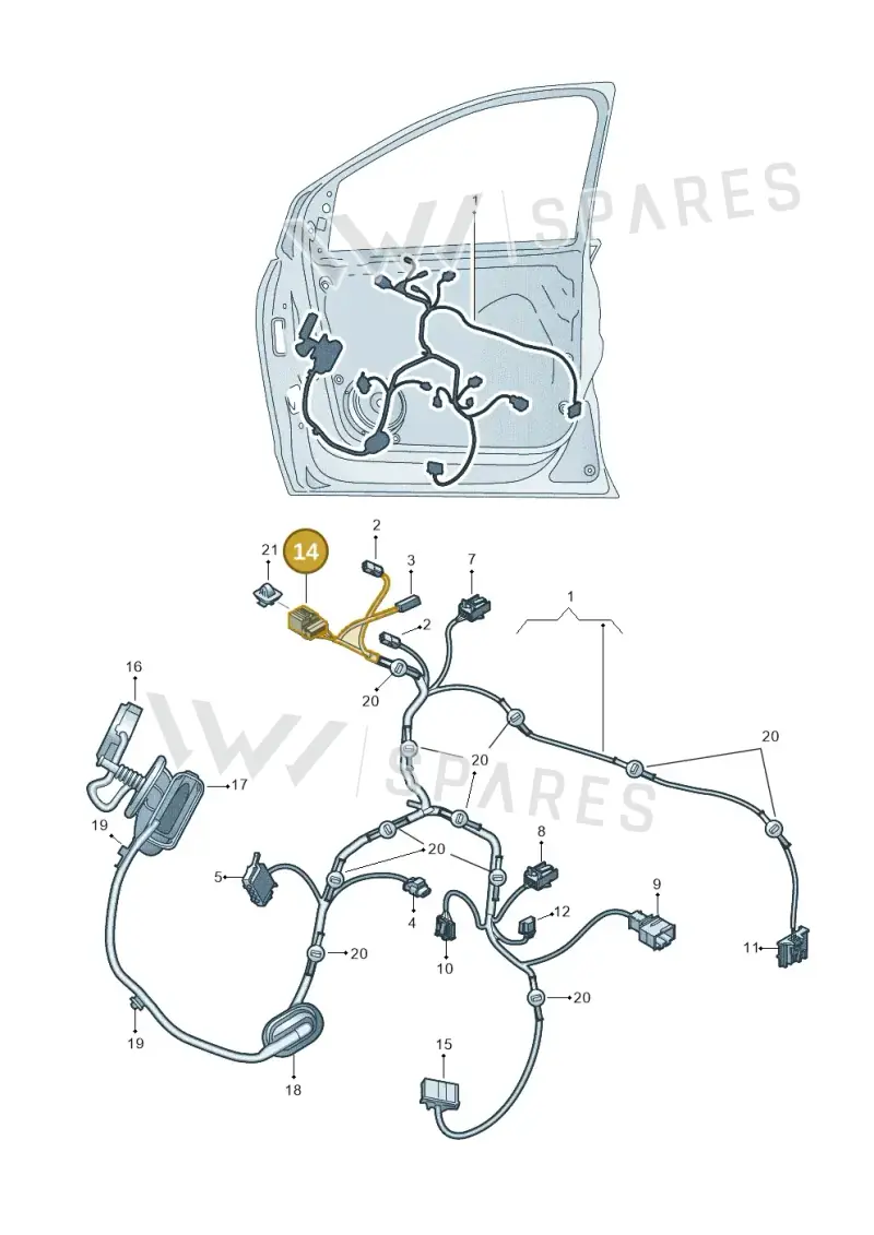 95B972728 — Skoda Fabia (2021-2022) diagram 837972340, position 14