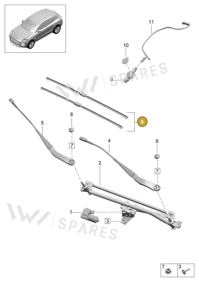 95B998001A — Porsche Macan (2018-2022) diagram p52000170, position 6