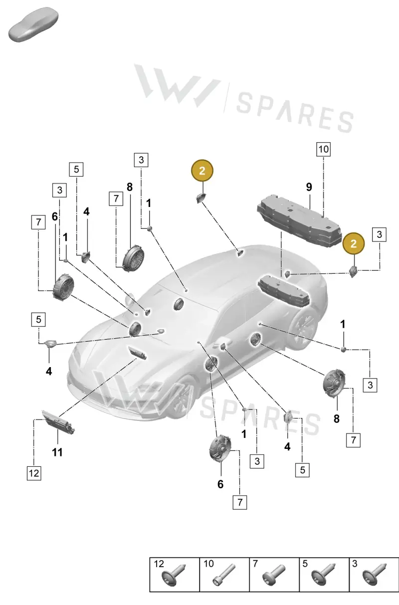 95C035415A — Porsche Taycan Sport Turismo (2023-2025) diagram p64914100, position 2