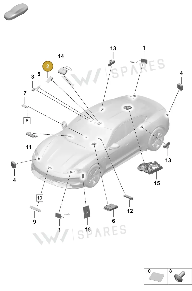95C035503 — Porsche Taycan Sport Turismo (2023-2025) diagram p64911200, position 2
