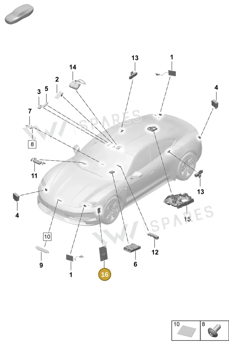 95C051502 — Porsche Taycan Sport Turismo (2023-2025) diagram p64911200, position 16