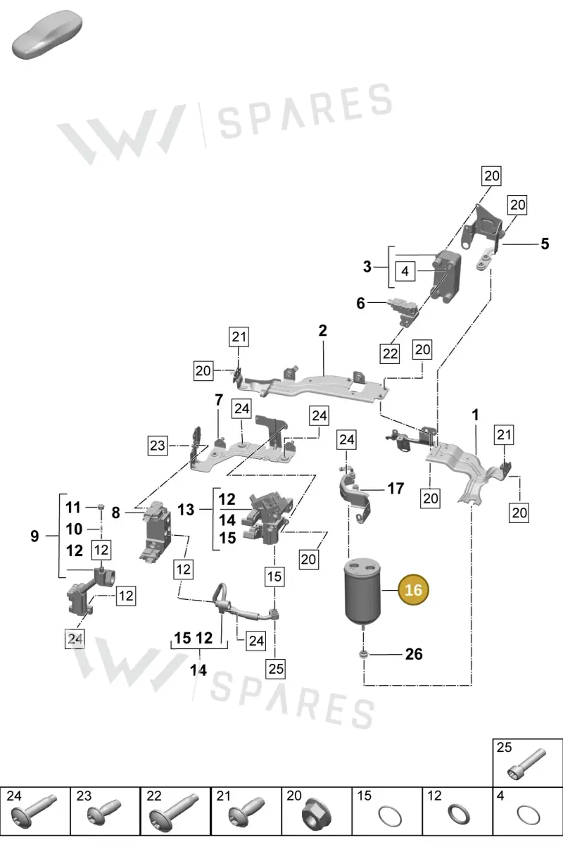95C816582A — Porsche Macan (2024-2024) diagram p61814420, position 16