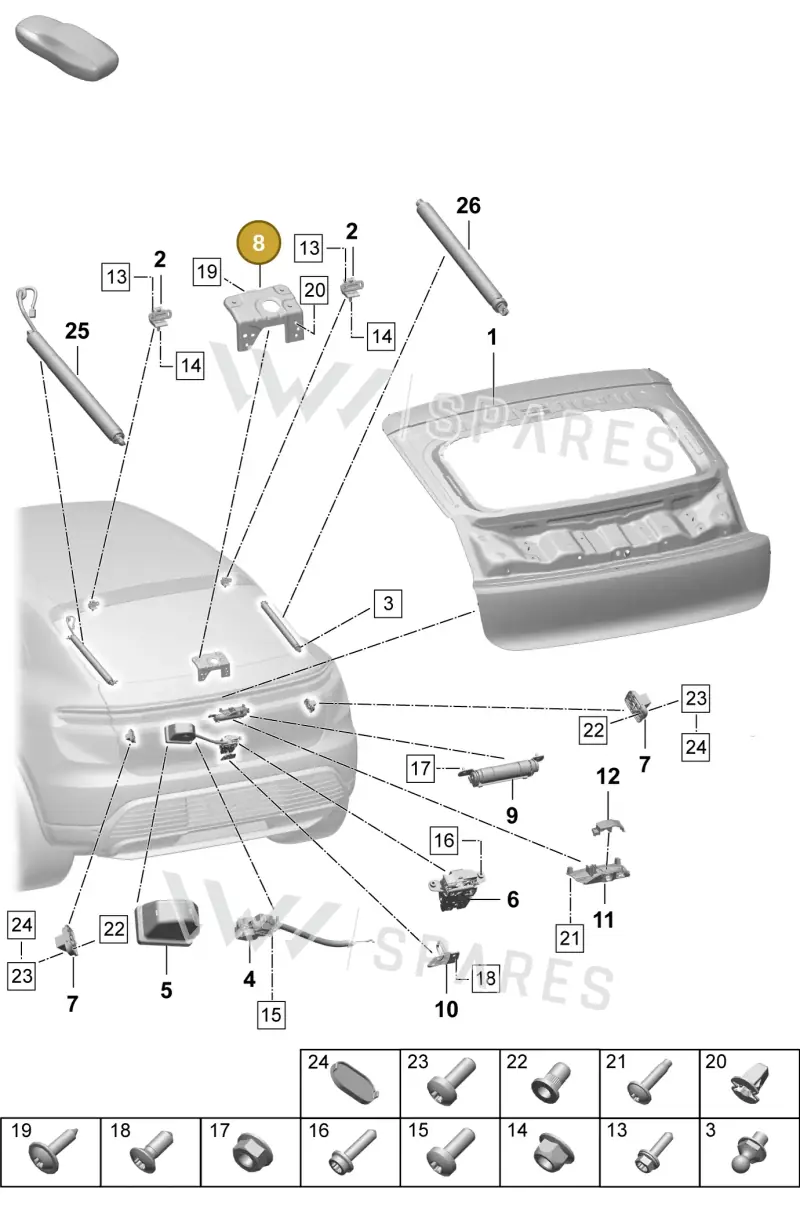 95C827003 — Porsche Macan (2024-2024) diagram p61803100, position 8