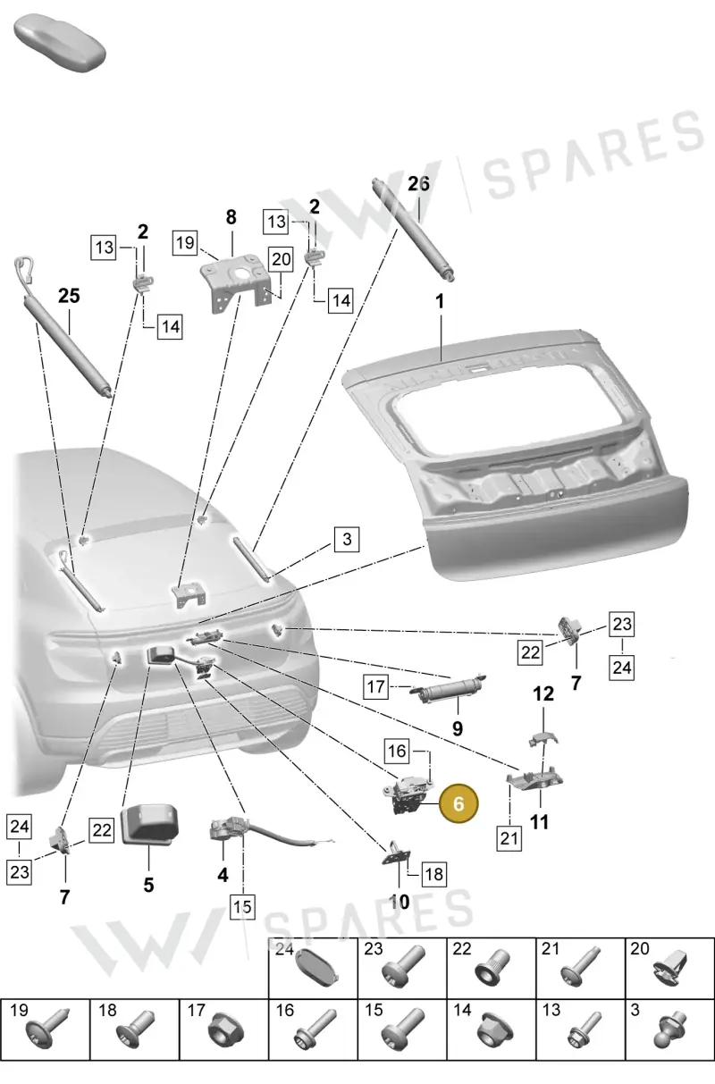 95C827447A — Porsche Macan (2024-2024) diagram p61803100, position 6