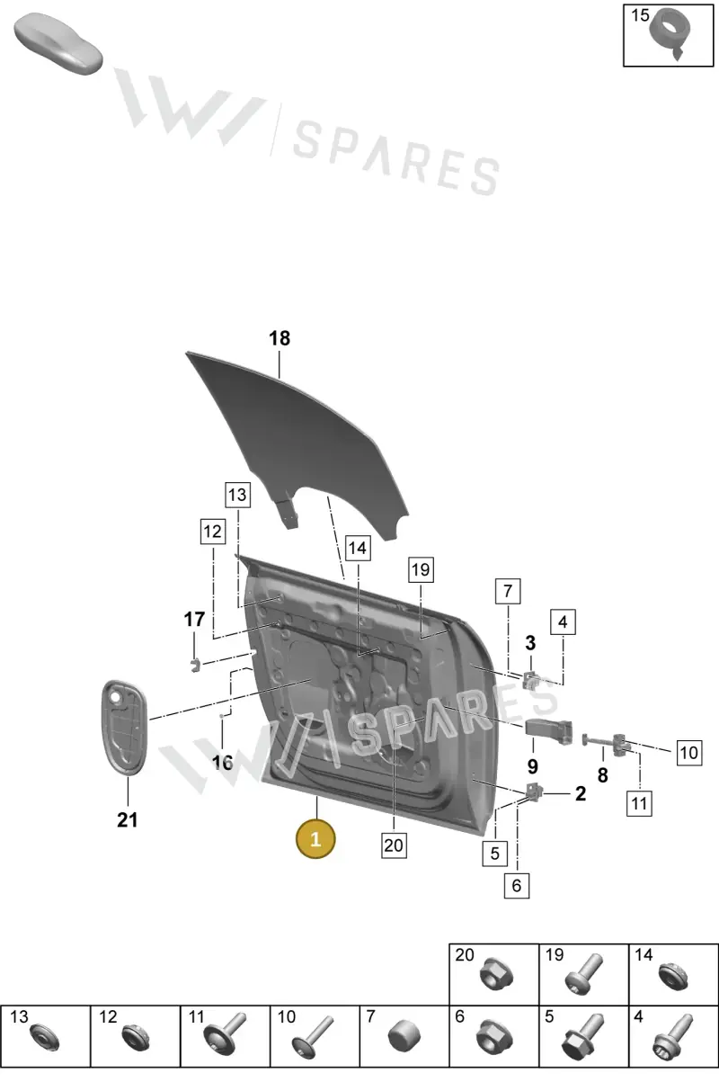 95C831051YGRV — Porsche Macan (2024-2024) diagram p61804000, position 1