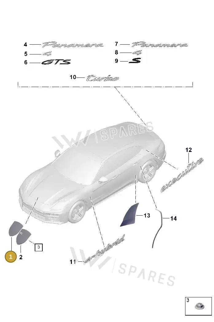 95C853601 — Porsche Panamera (2023-2025) diagram p62810000, position 1