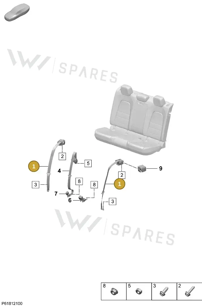 95C857805CHCP — Porsche Macan (2024-2024) diagram p61812100, position 1