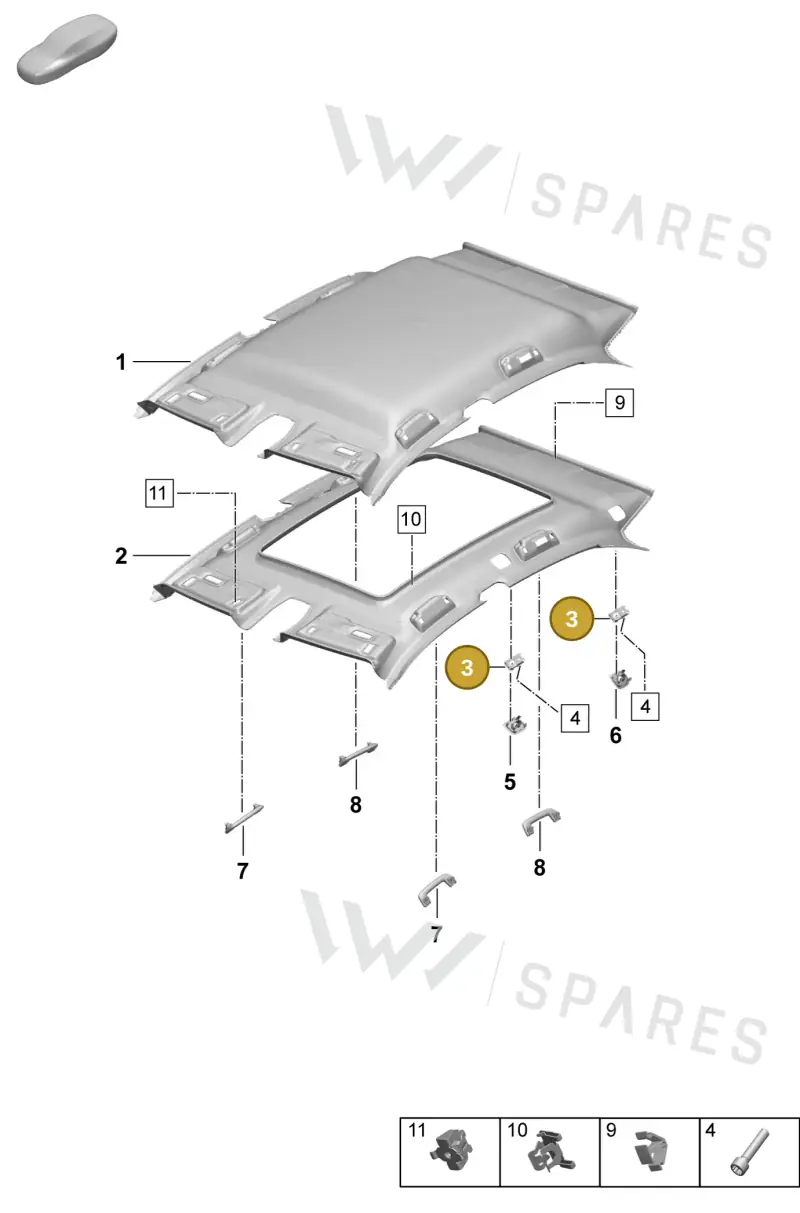95C861688A — Porsche Macan (2024-2024) diagram p61807300, position 3